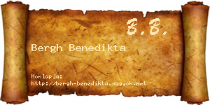 Bergh Benedikta névjegykártya